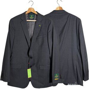 Cricketeer Dallass Wool Sport Coat Jacket Blazer Mens 44L Gray Formal Career NWT